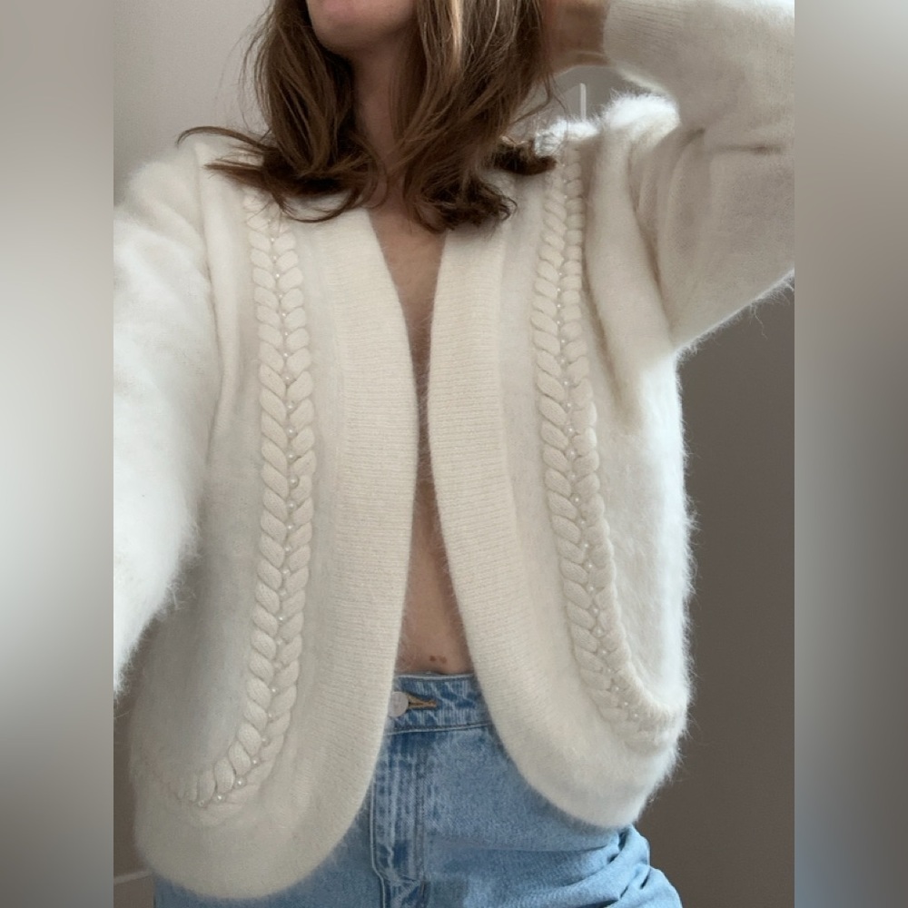 Vintage | Angora Cardigan Ivory
